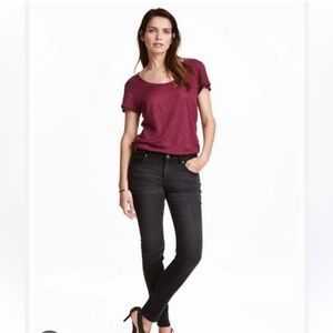 H&M Super stretch Black Washed Skinny Jeans